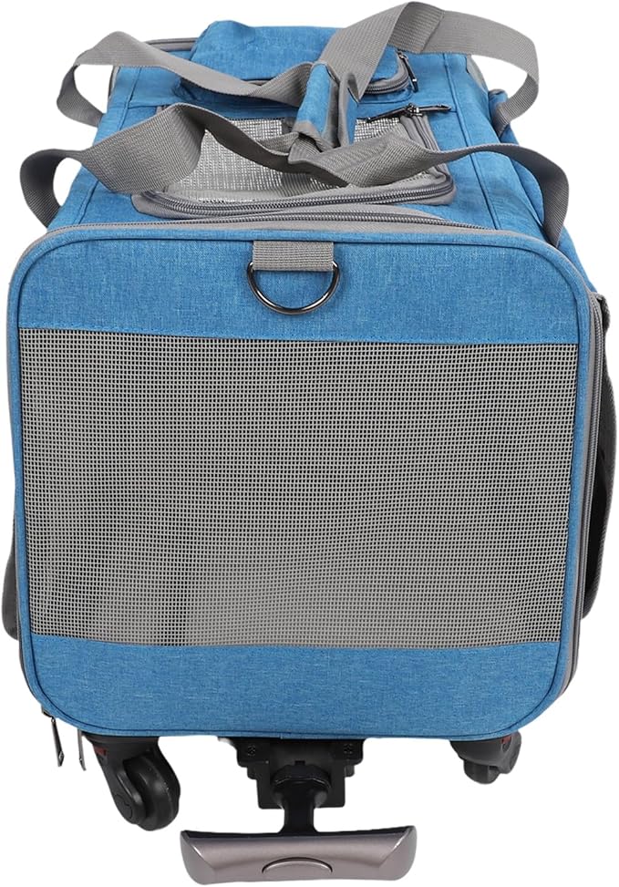 Airline Approved Dog Carrier, Foldable Rolling Pet Carrier for Dogs Cats Animal Travel Bag TSA Approved Pet Carrier in Cabin Pet Carrier with Wheels for Flight Camping Outdoor