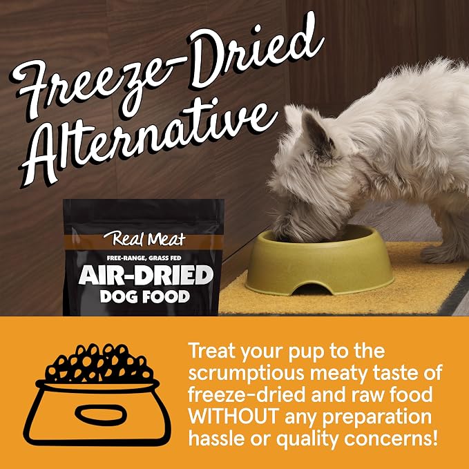 TRMC Real Meat Air Dried Dog Food w/Real Venison - 5lb Bag of USA-Crafted Grain-Free Real Meat Dog Food Sourced from Free-Range, Grass-Fed Venison - All Natural, High Protein