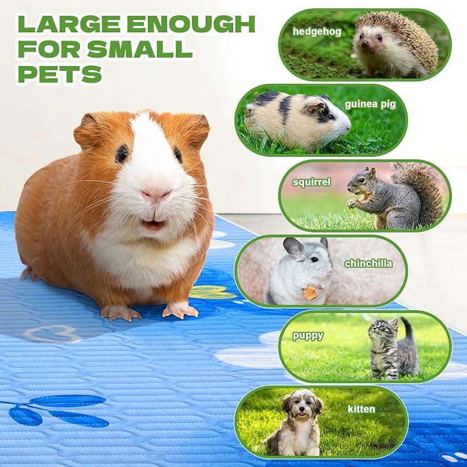 4 Pcs Guinea Pig Cage Liner, Washable Guinea Pig Bedding, Rabbit Bedding Waterproof Guinea Pig Pee Pads, Absorbent Guinea Pig Bedding for Small Animals Hamster Rabbit Squirrel Cage (Rabbit 47")