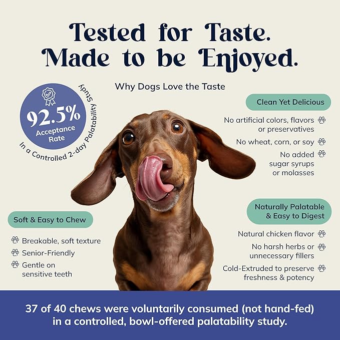 Advanced Hip & Joint Chews for Dogs - Glucosamine, Chondroitin, MSM & Collagen - Joint Support & Daily Mobility for Senior, Adult, Large & Small Dogs - 90 Soft Chews, Chicken Flavor.