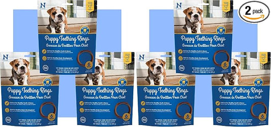 N-Bone Puppy Teething Rings Chicken Flavor Dog Treat, 18 Rings, 21.6-oz - Natural Puppy Chew Toys Alternative for Teething Discomfort - Small and Large Dogs, (Pack of 2)