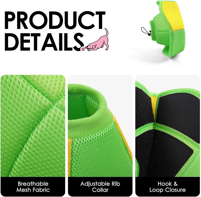 AOFITEE Dog Cone - Soft Cone for Dogs After Surgery, Comfy Cones for Large Dogs to Stop Licking, Adjustable Soft Dog Cone Collar, Elizabethan Pet E-Collar for Wound Healing, YellowGreen Large