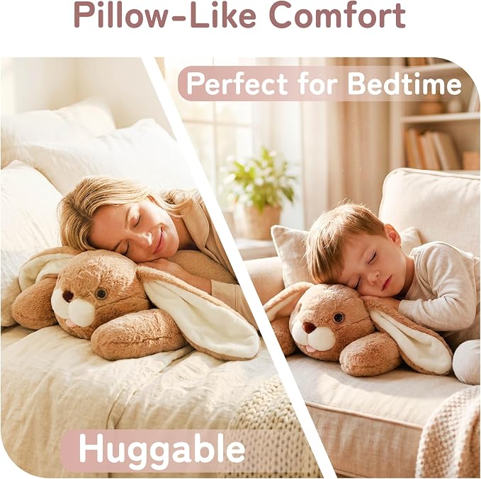 Niuniu Daddy 25" 5lb Bunny Weighted Stuffed Animal forKids and Adults, Soft Sensory Rabbit Plush Body Pillow for Calming Support, Large Animal Toy for Everyday Comfort Christmas Easter
