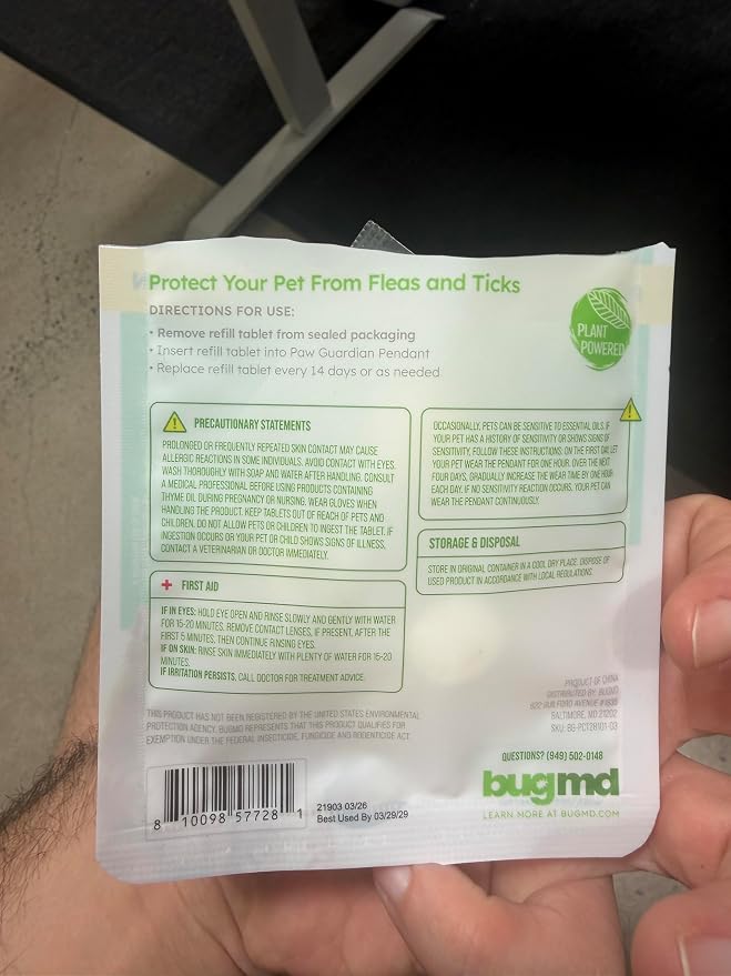 Bug MD Paw Guardian Refill, Plant-Powered Flea & Tick Protection Tablets, 3 Count, 30-Day Protection, Natural Essential Oil Formula