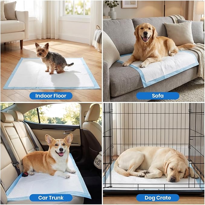 Gimars 100 Count XL Puppy Pads 28" x 34", Extra Large Dog Pee Pads, Absorbent Quick-Dry Puppy Training Pads, Disposable Potty Training Pads and Wee Wee Pads for Dogs and Puppies
