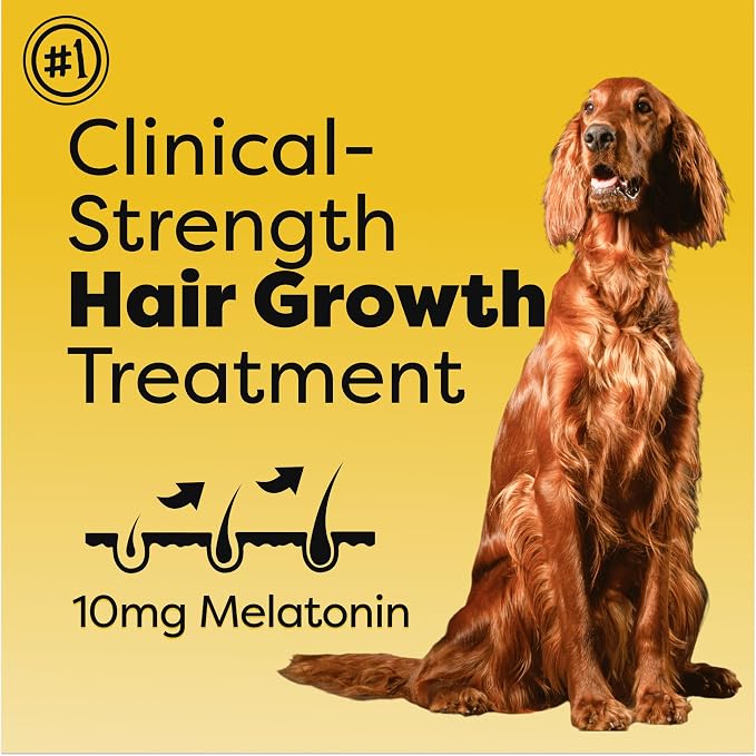 Doc Itchy Rejuvenating Hair-Grower Dog Pet Chews | 10mg Melatonin for Dogs | Hair Growth Booster | Senior Dog Energizer | Calming | Medical-Strength | Food Allergy Safe | Made in USA | 90 Count