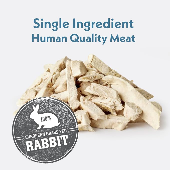 Fresh Is Best Rabbit Tenders Freeze Dried Dog Treats – Raw Freeze Dried Rabbit Dog Treats for Cats & Canines in Resealable Zipper Bag – High-Protein Single Ingredient – Made in the USA