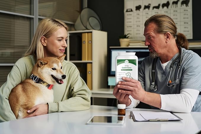 Calming Chews for Dogs – Daily Anxiety & Hyperactivity Support | L-Theanine, Taurine, Magnesium & Ginger | For Separation, Storms, Fireworks & Travel | Chicken Flavor Tablets | UK GMP | 120 Ct