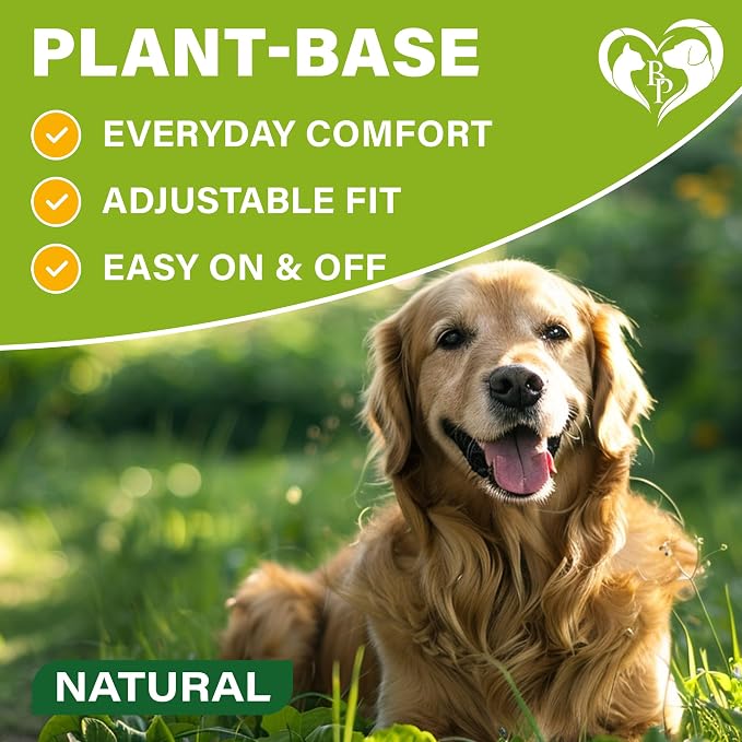 Beloved Pets Plant-Based Dog Collar, 6 Month Wear, 2 Count, Adjustable Collar for Dogs with Botanical Oils, Everyday Skin & Coat Comfort (1 Pack, 2 Count)