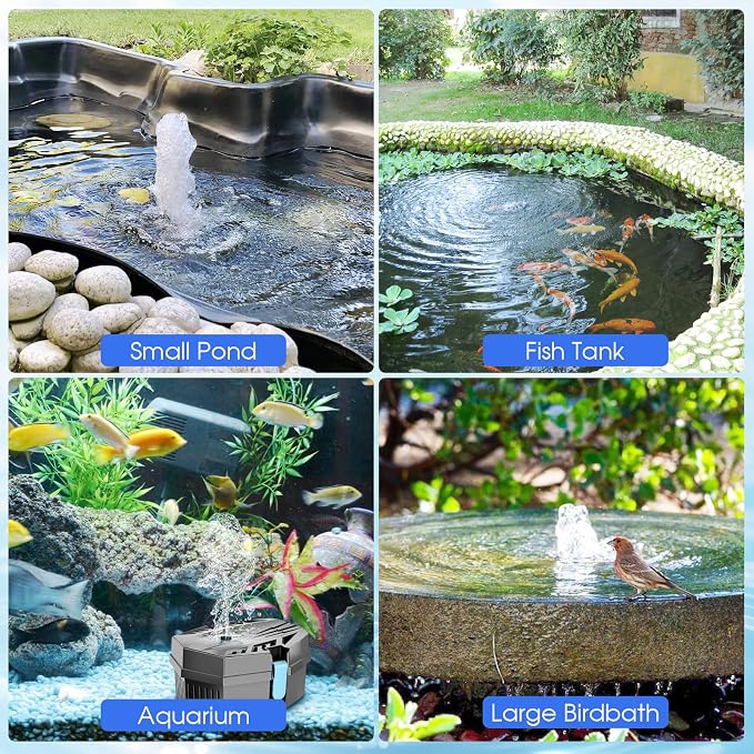Antfraer Small Pond Filter Box - Pond Filter with Bio-Balls & Ceramic Rings, Submersible/Fountain Pump Compatible for Koi Ponds, Garden Fountains & Aquariums (No Built-in Pump)