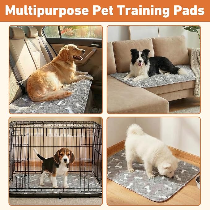 Puppy Pee Pads with Pheromones,Forever Pad,Washable Pee Pads for Dogs,Reusable Dog Pee Pads,Waterproof and Leak-Proof,Non-Slip Base Training Pad Suitable for Home(Gray+Brown,XS:11.8*11.8inch)