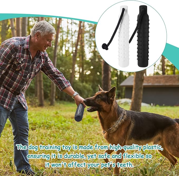 Blueweenly 6 Pcs Dog Bumper Toy for Water Retrieving Plastic Puppy Training Dummy Dog Float Toy Lightweight for Float on The Water Pool Outdoor Training Hunting Fetching (Black,White)