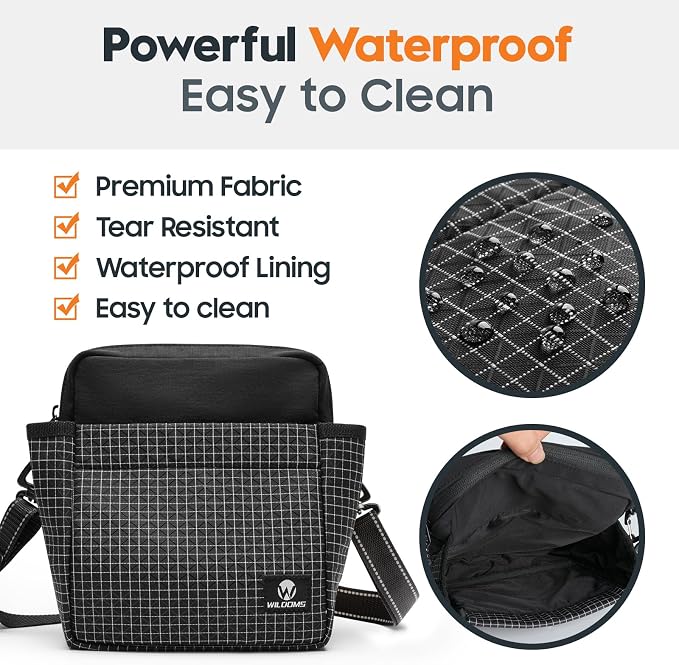 Dog Training Treat Pouch, Magnetic Treat Fanny Pack for Walking, Crossbody Dog Walking Bag with Poop Bag Dispenser, Clicker & Collapsible Bowl - Black