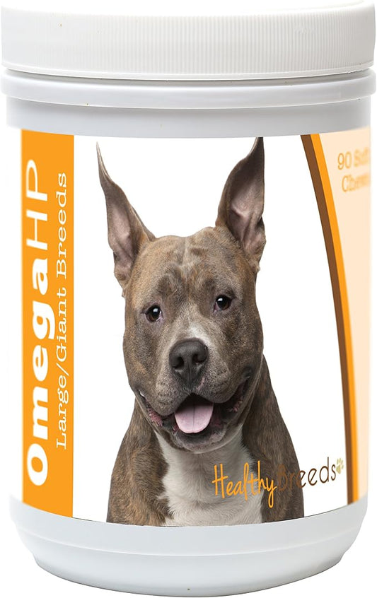 Healthy Breeds American Staffordshire Terrier Omega HP Fatty Acid Skin and Coat Support Soft Chews 90 Count