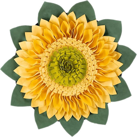 Snuffle Mat for Dogs Sunflower, 20" x 20" Dog Cat Snuffle Mat Interactive Feed Game for Boredom, Encourages Natural Foraging Skills and Stress Relief, Enrichment Toys for All Dog Sizes