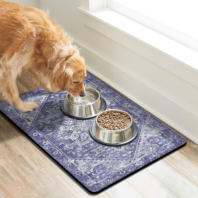 Dog Food Mats for Floors, Absorbent Dog Bowl Mat for Food and Water Dispenser Mat, Quick Dry Cat Food Mat Pet Supplies