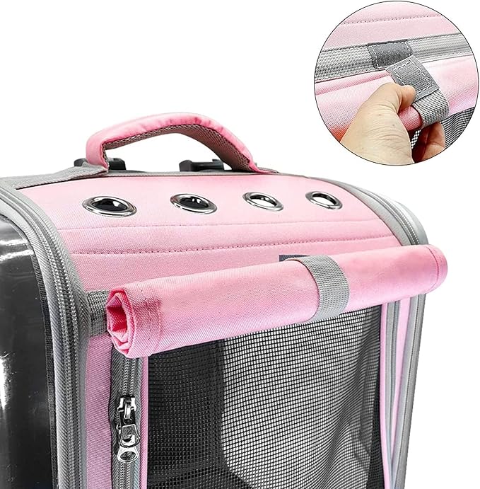 OLOTU Pet Backpack Outdoor Use Cat Backpack, Ventilated Breathable Mesh Expandable Cat Backpack Carrier, Cat Carrier for Traveling Hiking Spacious