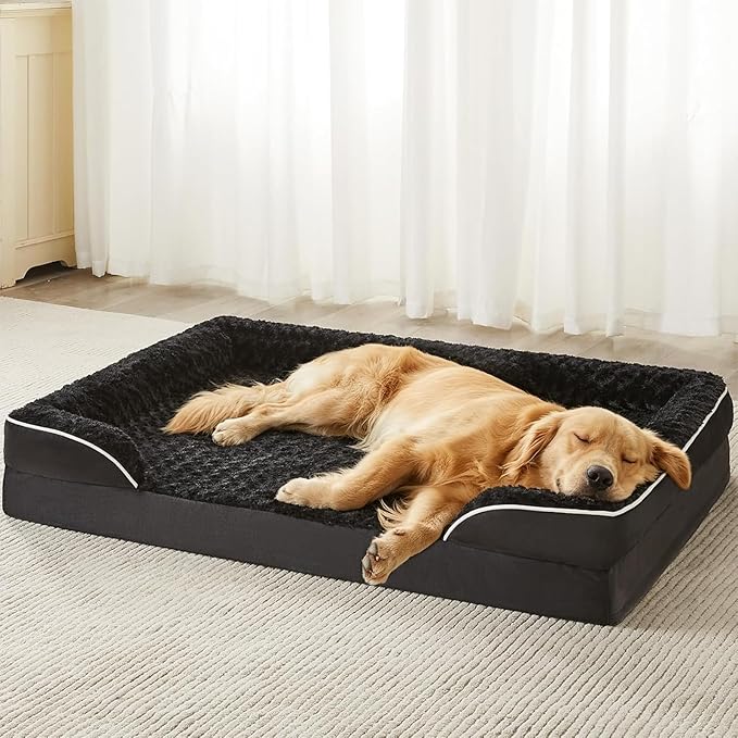 WNPETHOME Dog Beds for Large Sized Dogs, Washable Orthopedic Dog Couch Sofa Bed with Waterproof Lining & Non-Skid Bottom for Pet Sleeping