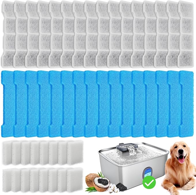 Grand Line 15L Dog Water Fountain Filter Replacement - Compatible with SIBAYS/Kastty, 16 Pack Pet Fountain Filters with 5-Layer Filtration,Food Grade Activated Carbon for Pet Water Dispensers
