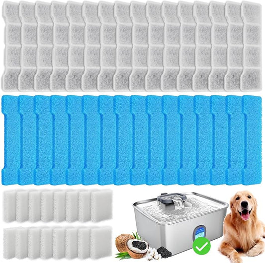 Grand Line 15L Dog Water Fountain Filter Replacement - Compatible with SIBAYS/Kastty, 16 Pack Pet Fountain Filters with 5-Layer Filtration,Food Grade Activated Carbon for Pet Water Dispensers