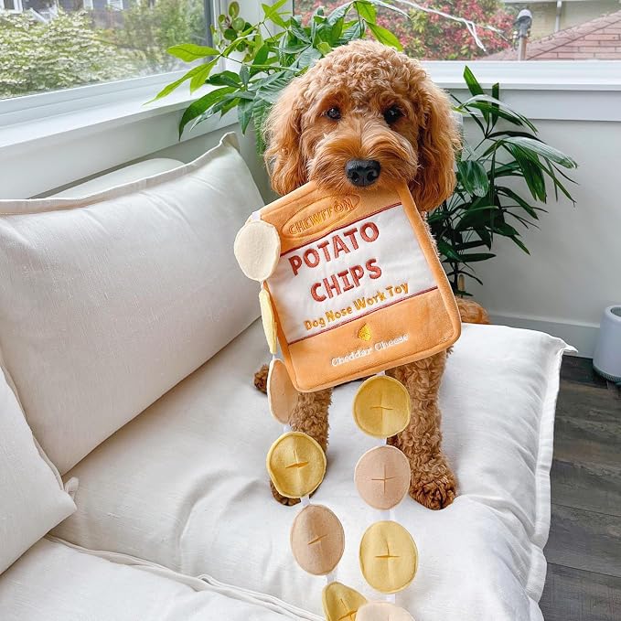 CHEWFFON Dog Puzzle Toys,Hide and Seek Dog Toys Potato Chips & Dog Enrichment Toys,Hide and Seek Dog Toys Cookie