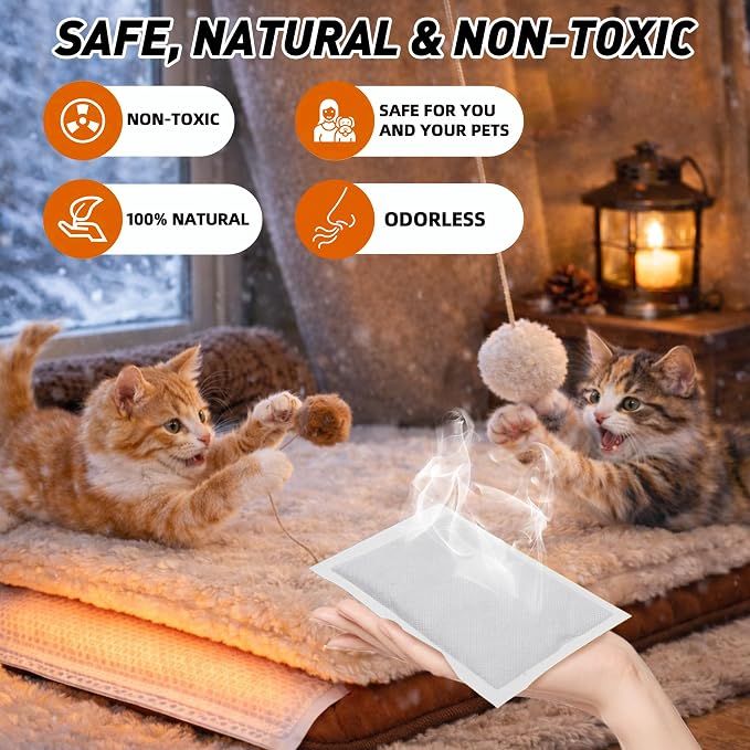 30-Pack Disposable Heat Packs for Newborn Puppies & Small Pets, Portable Puppy Warmers for Crates, Travel & Anxiety Relief, No Electricity Needed, Provides Up to 40 Hours of Safe Odorless Warmth