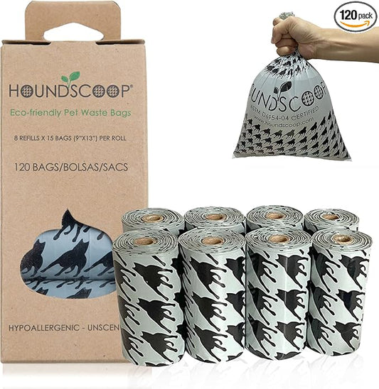 120-Count Pet Waste Bags - 8 Refill 15 Bag Rolls - Unscented