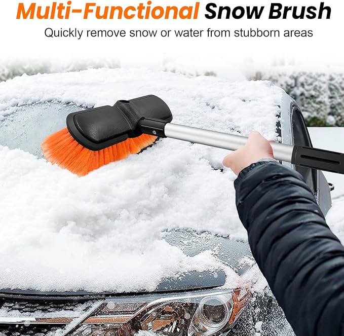 ARTIPOLY 62" Car Wash Brush with Extension Pole, Car Wash 10” Dip Soft Brush, No Scratch Car Cleaning Brush Supplies for RV Boat Truck SUV, House Siding, Snow, Floors, Extension Aluminum Alloy