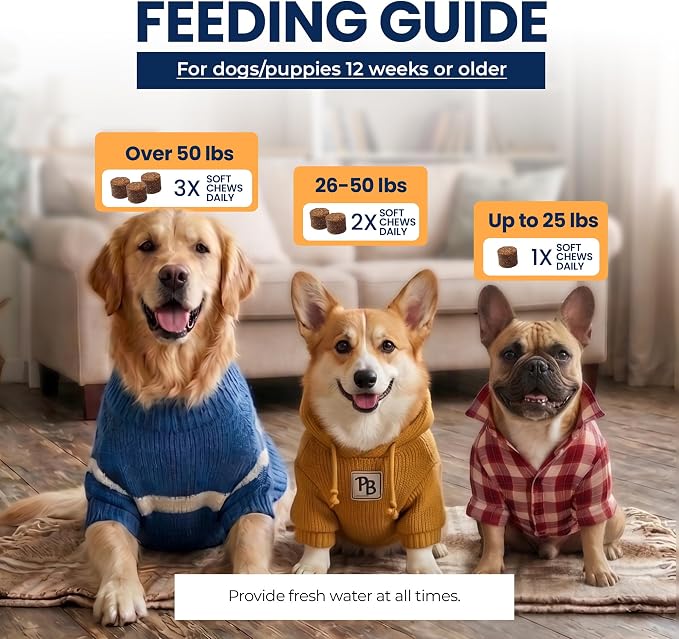 Dental Soft Chews for Dogs Oral Health & Fresh Breath 60 Count