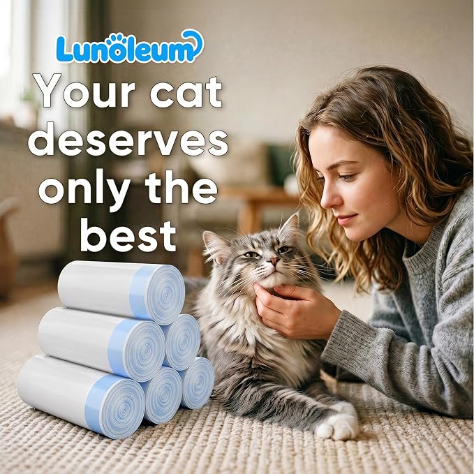 66 Count Jumbo Litter Box Liners 36" X 18",2mil Pre-Separated Cat Litter Bags with Heavy Duty Drawstring,Extra Thick Leakproof Cat Pan Liners for Kitty Box