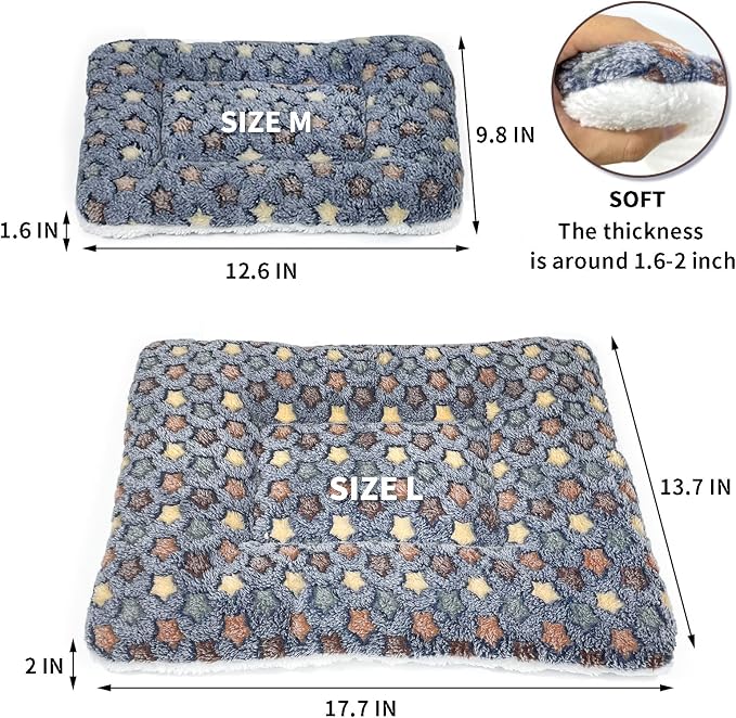 2 Pcs Guinea Pig Bed Mat Washable, Rabbit Winter Bed Pad for Indoor, Warm Small Animal Bed Mattres & Large Rabbit Litter Box, Small Animal Potty Trainer, Bunny Corner Toilet Box for cage
