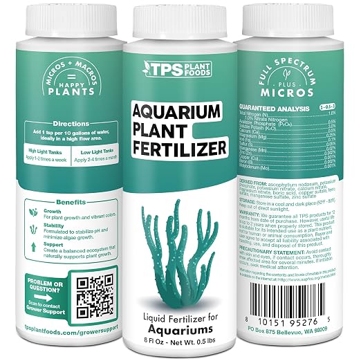 Aquarium Plant Fertilizer – Liquid Plant Food for Lush Underwater Growth, Vibrant Color & Strong Root Development, 8 oz