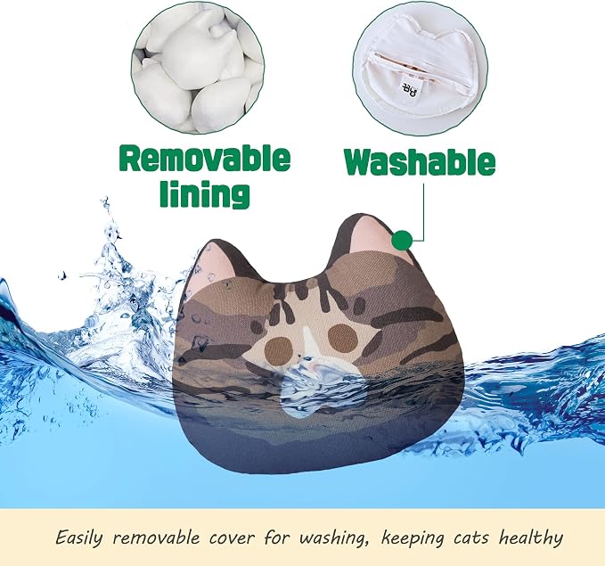 Gororong Premium Large 6" Cats Toy with Natural Catnip Inside for Indoor Cats - Bite Resistant & Refillable Cat Toys (Kong)