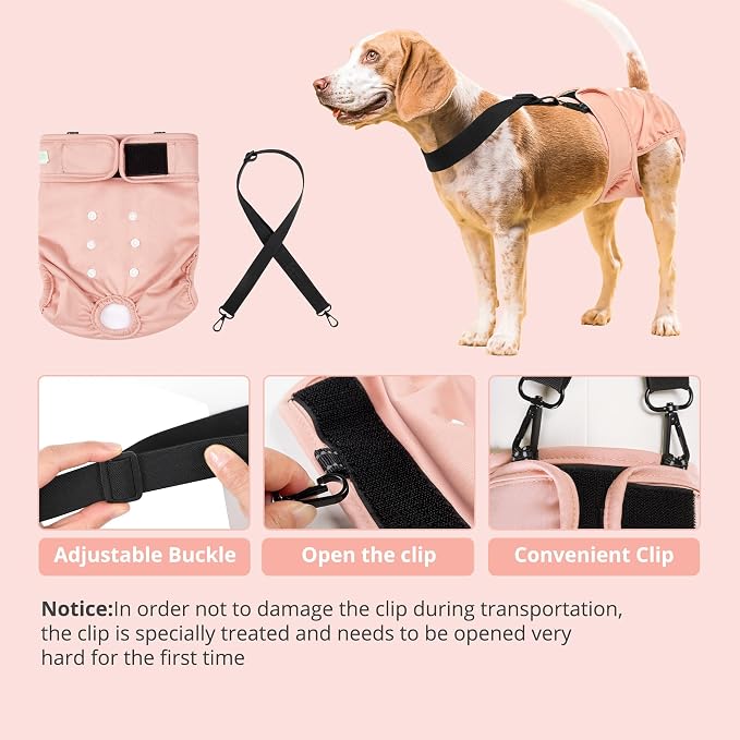 wegreeco XL Reusable Washable Dog Diapers Female with 1PC Suspender, Dogs Period Heat Diapers Female Heat Cycle, XL Medium Large Small Doggie Puppy Diapers for Incontinence (X-Large)