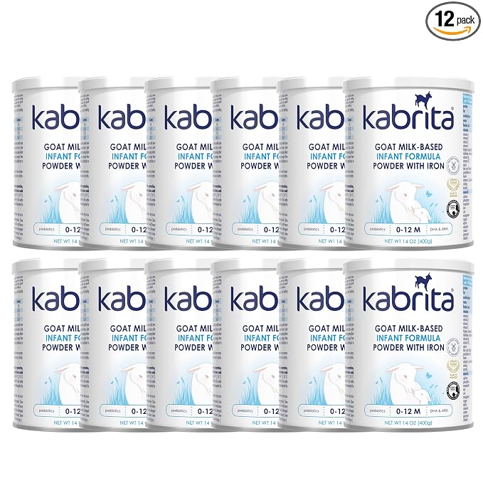 Kabrita Goat Milk-Based Infant Formula Powder, Designed for Gentle Digestion, Gentle Alternative to Cow’s Milk, with Iron, DHA, ARA & Prebiotics, for Infants 0–12 Months, Non-GMO, 14 oz (Pack of 12)