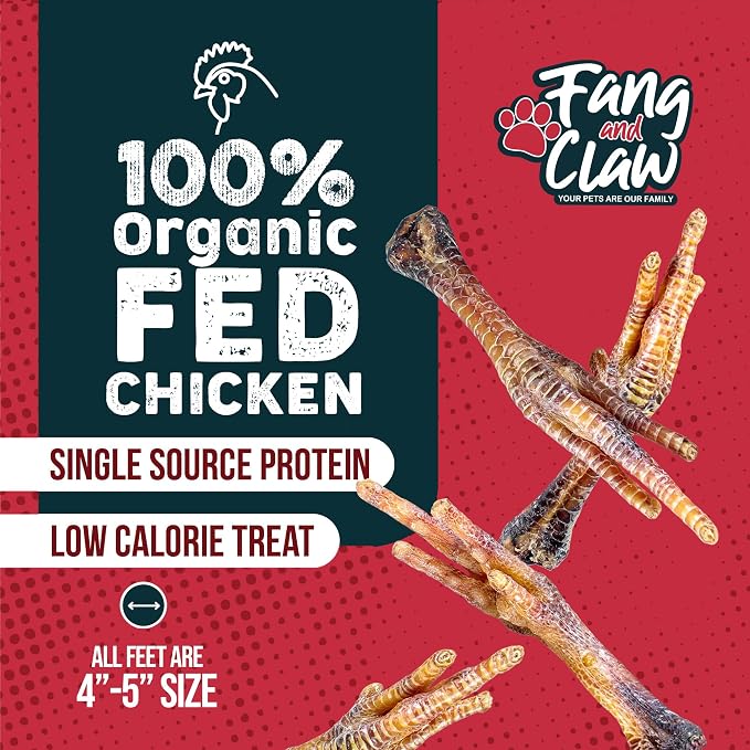 Nail-Free Chicken Feet for Dogs, 75 Count Bulk Pack — Single-Ingredient Air-Dried Dog Chews, Glucosamine and Chondroitin Joint Support, Grain-Free Natural Treat for Hip Health