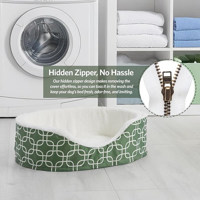 MidWest Homes for Pets Orthoperdic Egg-Crate Nesting Pet Bed w/Teflon Fabric Protector, Small Green