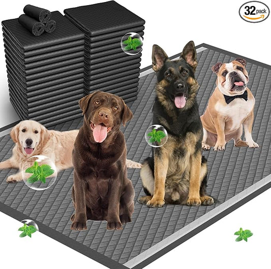 31"x47" Activated Charcoal Dog Pee Pads - 32 Count,Extra Large，Super Absorbent, Leakproof, Long-Lasting Odor Control, Ideal for Large Dogs and Potty Training Puppies