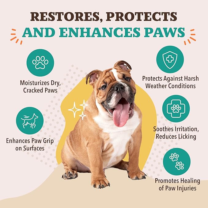 Natural Dog Company Paw Soother Balm Bundle, with 4 Travel Sticks (0.15 oz Each), Lotion, Moisturizes & Soothes Irritated Paws & Elbows, Protects from Cracks & Wounds, Lick-Safe, Made in USA