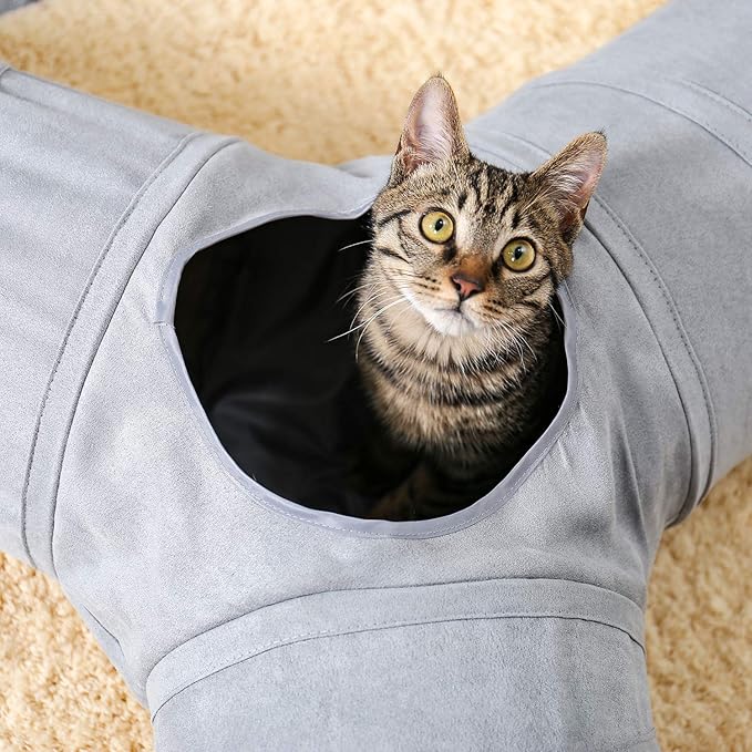 PAWZ Road 3 Way Cat Tunnel Bundle with Cat Scratching Post Bed
