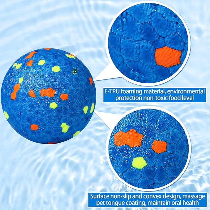 Lenwen 10 Pcs Dog Toy Balls Tennis Ball for Aggressive Chewers Interactive for Large Medium Small Puppy Boredom and Stimulating Bouncy Floating Rubber Toy(2.5 Inch,Glitter Color)