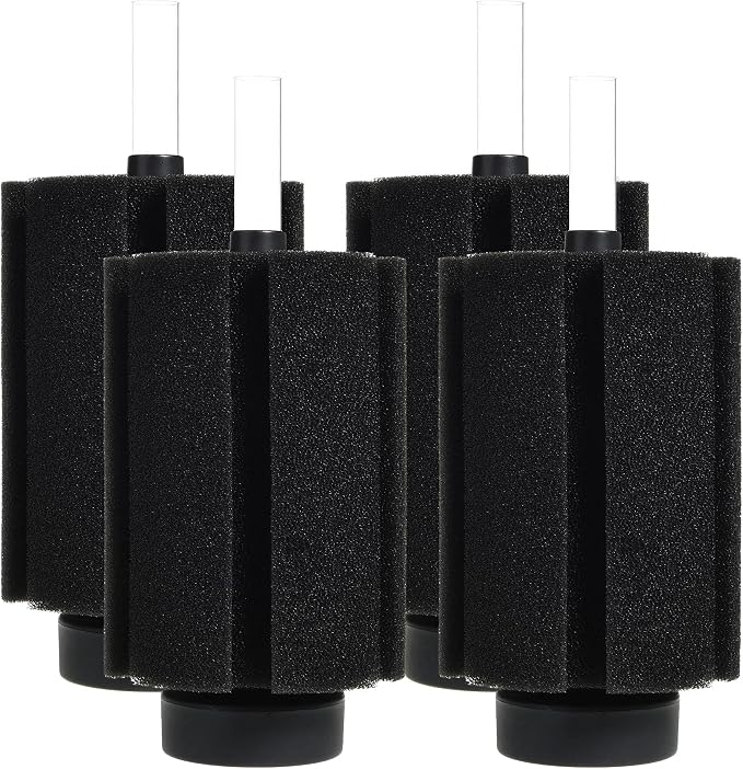 ALEGI Aquarium Bio Sponge Filter with Ceramic Media for Clear and Quiet Aquariums for Betta Fry Shrimp Tiny Fish Tank (75+ Gallon 4 Pack)