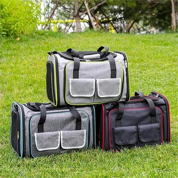 Portable Foldable Expandable Cat Backpack Carrier, Airline Approved Breathable Pet Travel Bag for Dog Accessories(Green 2 Sides)