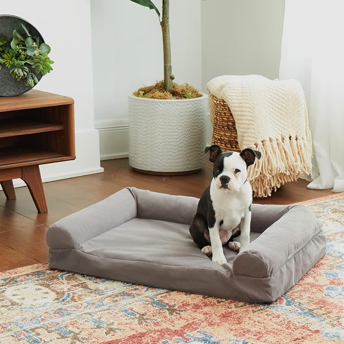 Happy Hounds Luna Sofa Dog Bed, Gray, Medium (29" x 20")