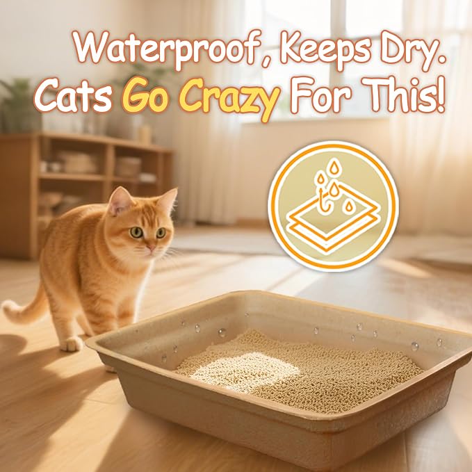Disposable Litter Boxes for Cats Leak-Proof: 6-Pack Odor Control Sustainable Large Kitty Tray for Travel/Indoor Use
