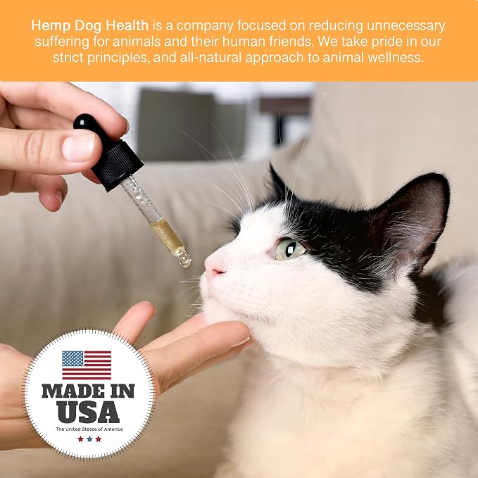 Calm Drops for Cats - Lavender Hemp Oil Blend for Balance During Fireworks, Travel, Alone Time, & New Environments - USDA Organic Cat Calming Drops - New & Improved Formula - 2 oz