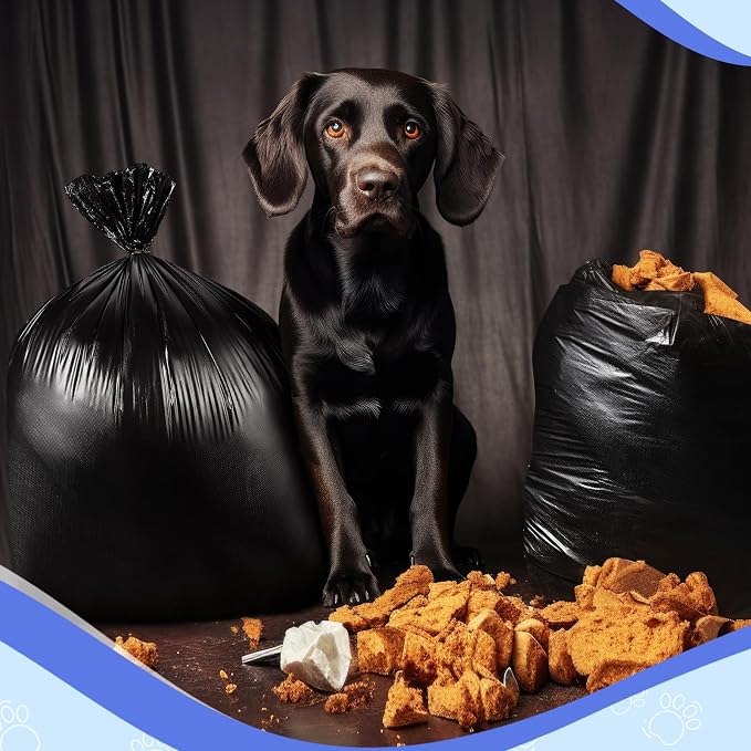 2 Packs 100pcs Black Dog Waste Bags 26" W x 33" l Dog Waste Station Can Liners Heavy Duty Thick Large Poop Bags for Pet Refill Rolls for Doggy Pet Outdoor
