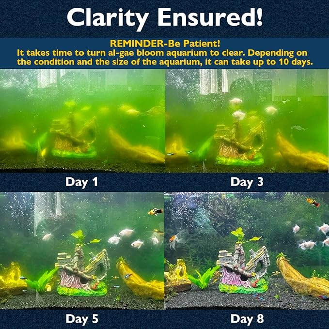 Aquarium Filter with U - V Clarifier for Green Water Cleaning | Fish Tank Filter to Remove Al-gae | Green Killing Machine | Aeration/Rainfall Mode | with Timer | Turtle Tank Filter (10-30Gal)