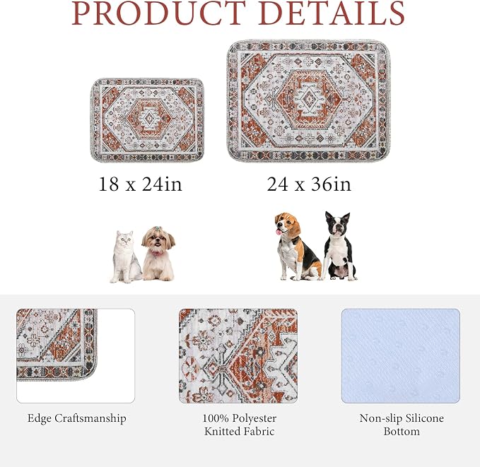 Homimp Washable Pee Pads for Dogs, 2 Pack Reusable Puppy Pads Waterproof,Absorbent and Leakproof Dog Pee Pads,Non Slip Puppy Training Pads, Pet Mat for Floor, Crate, Couch, Whelping, Brown 24"x36"