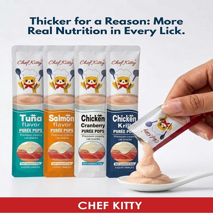 Cat Treats Lickable | Grain-Free Cat Food Toppers, High Protein | Creamy Puree Squeeze Ups with Vitamin E & Taurine, Digestible Formula | 0.5 oz. Each Tube, Chicken & Seafood Mix Variety | 10 Tubes